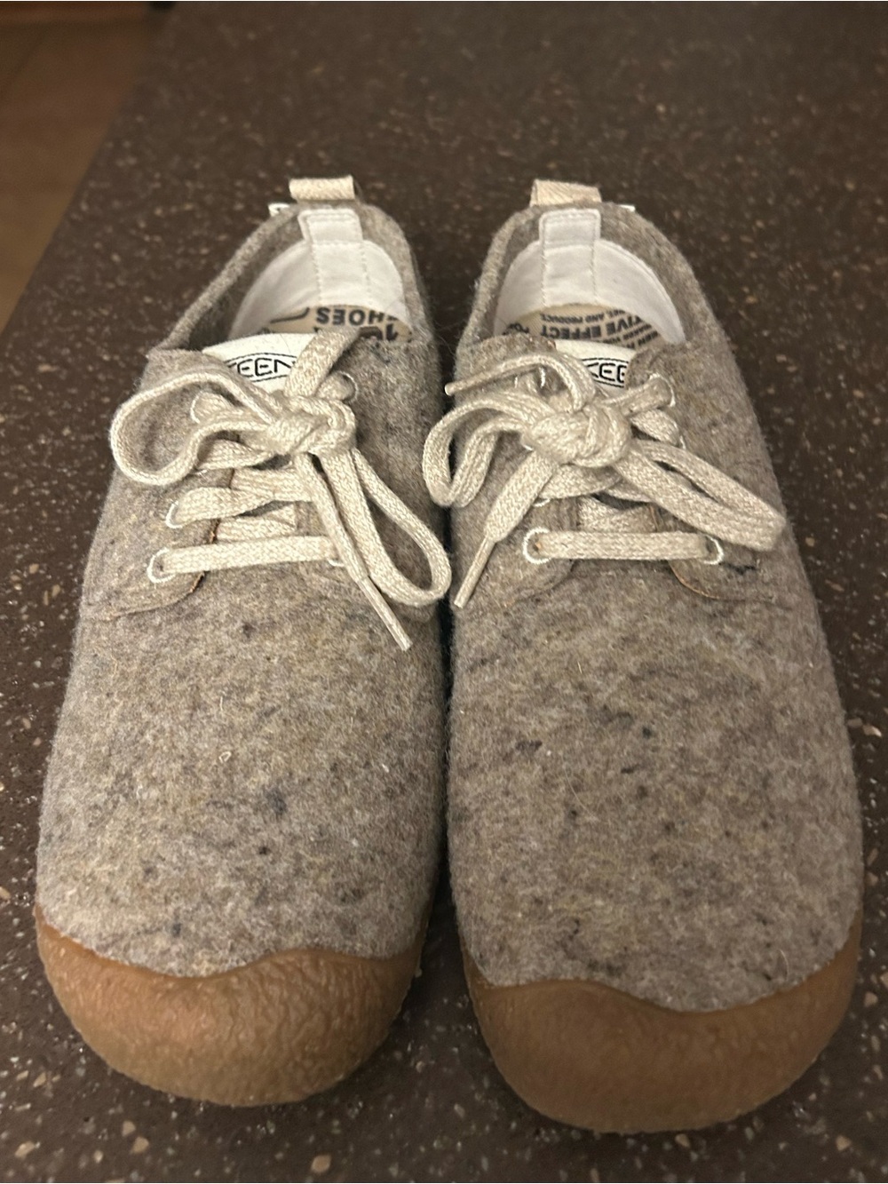 Keen Gray Wool Lace-Up Men's Sneakers with Gum Toe